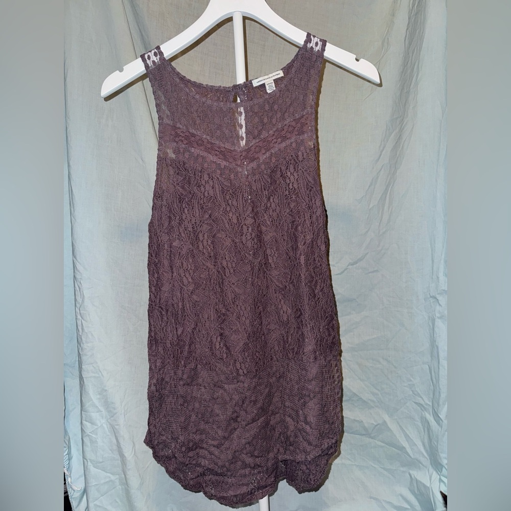 American Eagle Outfitters Plum Lace Tank Top